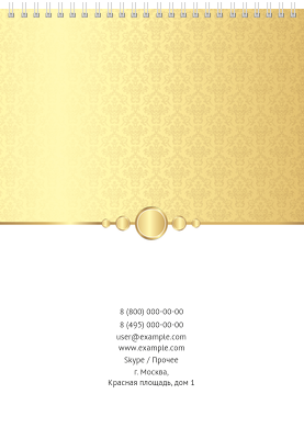 Вертикальные блокноты A4 - Золото Задняя обложка