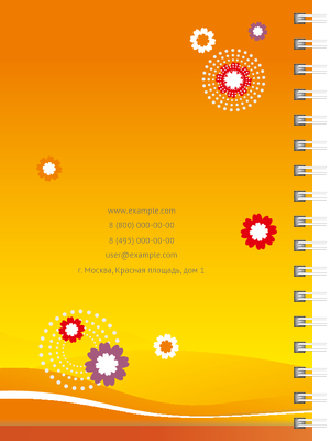 Блокноты-книжки A6 - Оранжевые цветы Задняя обложка
